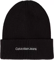 Czapki damskie - Calvin Klein Czapka z daszkiem CK Jeans z klapą w cenie K60K610119 INSTYTUCJALNA Embro Beanie, czarny, rozmiar uniwersalny - miniaturka - grafika 1