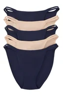 Majtki damskie - bonprix Figi mini tanga (5 par) niebieski - miniaturka - grafika 1