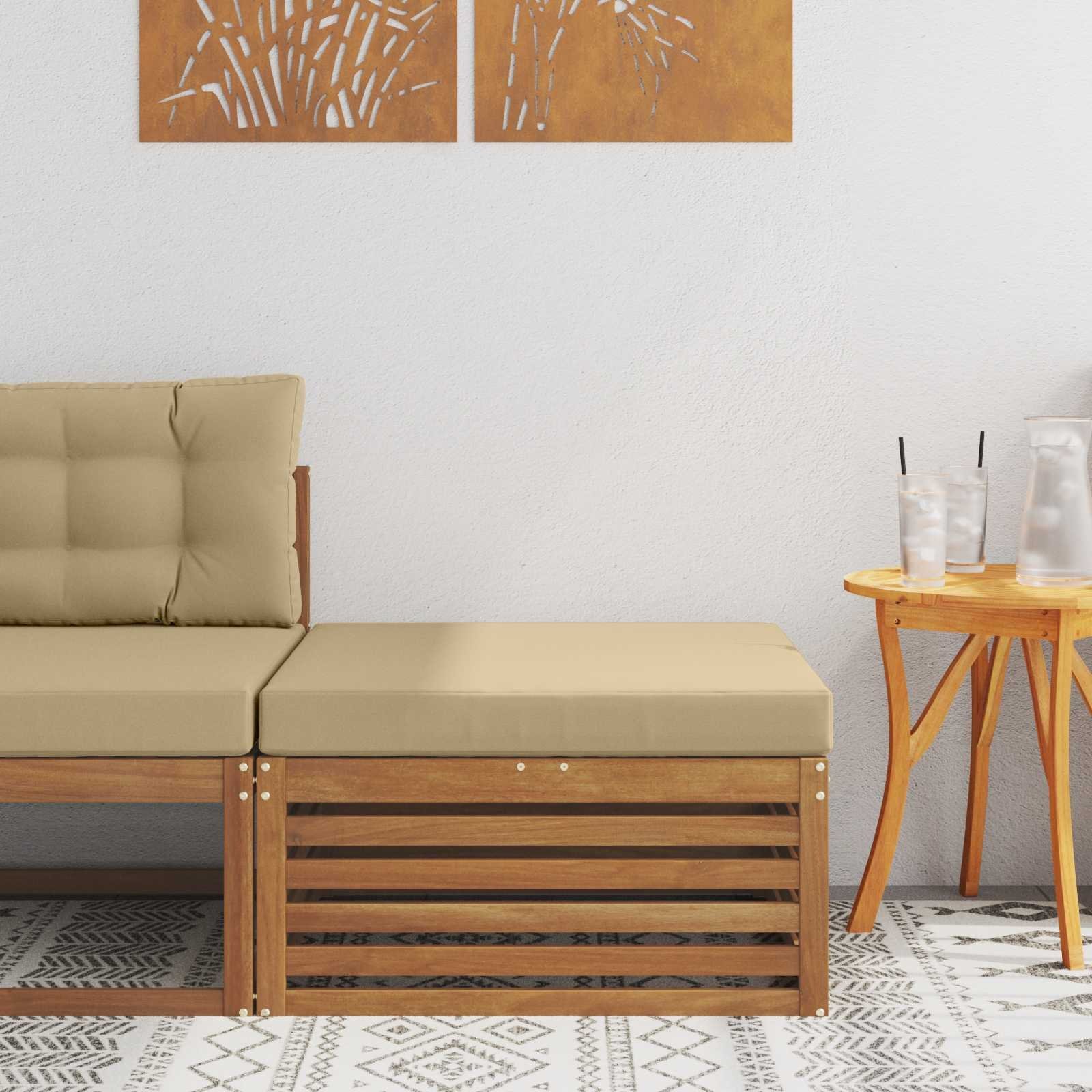 vidaXL vidaXL Pufa na zewnątrz Lite Drewno Akacji Naturalny