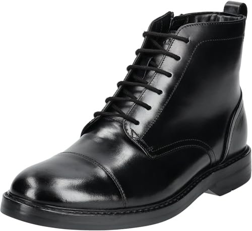 Clarks Premium Męska czapka Aldwin Chukka Boot, czarna skóra, 12 UK, Czarna skóra, 44.5 EU