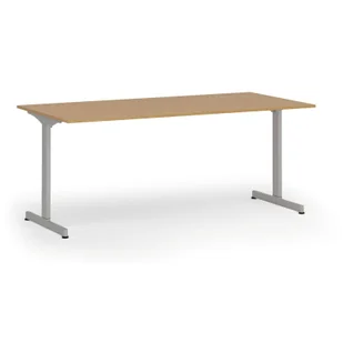 Biurko PRIMO BETA, 1800 x 900 mm, podstawa szara, buk - Biurka - miniaturka - grafika 1