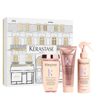Kérastase zestaw Gloss Absolu Trio: Szampon + Odżywka + Mleczko do włosów - Zestawy kosmetyków damskich - miniaturka - grafika 1