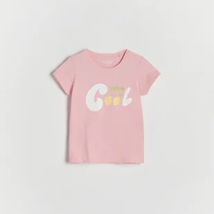 Reserved - T-shirt z nadrukiem - różowy - Bluzki dla niemowląt - miniaturka - grafika 1