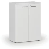 Szafy biurowe - Szafa biurowa z drzwiami PRIMO WHITE, 1087 x 800 x 420 mm, biały - miniaturka - grafika 1
