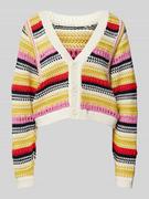 Swetry damskie - Kurtka z dzianiny ze wzorem w paski model ‘ROMY’ - miniaturka - grafika 1