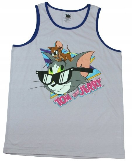 Koszulka męska bez rękawów na ramiączka Tom i Jerry r. M Lato Kot Mysz