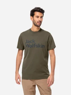 Koszulka męska Jack Wolfskin Essential Logo T M 1809591-4341 S Ciemnozielona (4064993863192). T-shirty męskie - Koszulki męskie - miniaturka - grafika 1