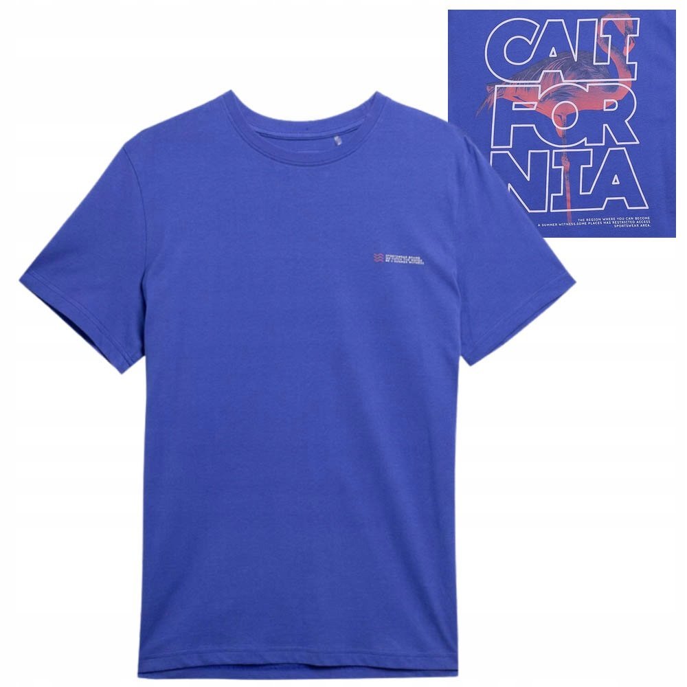 4F Koszulka Męska TTSHM360 Kobaltowa Rozmiar M