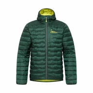 Kurtki męskie - Męska kurtka puchowa Jack Wolfskin PASSAMANI DOWN HOODY M black olive - M - miniaturka - grafika 1