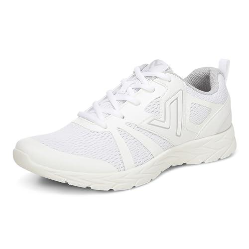 Vionic Miles Damskie buty sportowe sznurowane z ortopedyczną wkładką, podparcie łuku, biały, 7 UK Wide