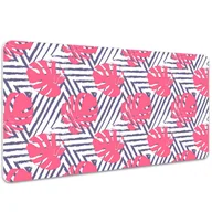 Podkładki na biurko - Podkładka na biurko Różowe geometryczne liście 100x50 cm - miniaturka - grafika 1