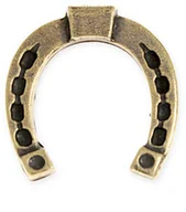 Figurki dekoracyjne - FIGURKA ZŁOTA PODKOWA AMULET podkowa dla miłośników koni symbole jeździeckie (aj2248) - miniaturka - grafika 1