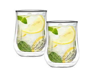 Vialli Design KOMPLET 2 SZKLANEK TERMICZNYCH 300 ML DIAMANTE 5844 - Szklanki - miniaturka - grafika 2