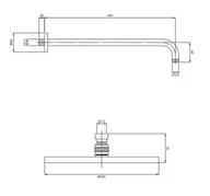 Deszczownice - Omnires Slimline Deszczownica 25,4 cm z ramieniem ściennym miedź WGSET1CP - odbiór osobisty: Kraków, Warszawa - miniaturka - grafika 1