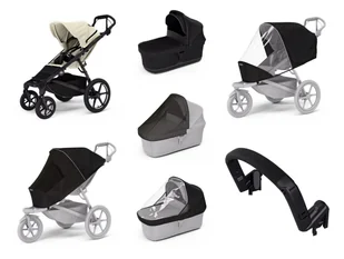 Wózek miejski Thule Urban Glide 4-wheel Soft beige + Bassinet Black SET 7in1 - Wózki dziecięce - miniaturka - grafika 1