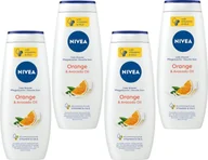 Kosmetyki do kąpieli - NIVEA ORANGE & AVOCADO OIL Żel pod prysznic pielęgnujący damski 500ml x4 - miniaturka - grafika 1