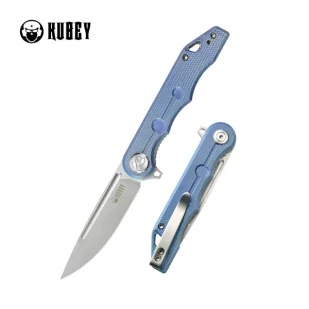 Nóż składany Kubey Mizo Blue Micarta, Bead Blasted AUS-10 by Tiguass (KU312O) - Noże - miniaturka - grafika 1