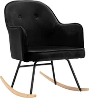 Fotele - Elior Czarny aksamitny fotel bujany Revers - miniaturka - grafika 1