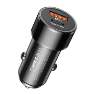 Ładowarki samochodowe - Baseus Small Screw inteligentna ładowarka samochodowa z portami USB Quick Charge 3.0 QC 3.0 i USB-C PD 36W czarny (CAXLD-A01) - miniaturka - grafika 1