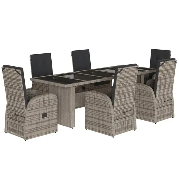 Zestaw Mebli Ogrodowych z Rattanu PE, Stół 240x90x75 cm, Krzesła 57x69x1