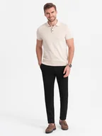 Spodnie męskie - Spodnie męskie eleganckie chino SLIM FIT - czarne V4 OM-PACP-0191 - Ombre Clothing - miniaturka - grafika 1
