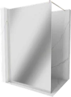 Ścianki i drzwi prysznicowe - Mexen Kioto ścianka prysznicowa Walk-in 130 x 200 cm, lustro 8 mm, nikiel szczotkowany - 800-130-101-97-50 - miniaturka - grafika 1