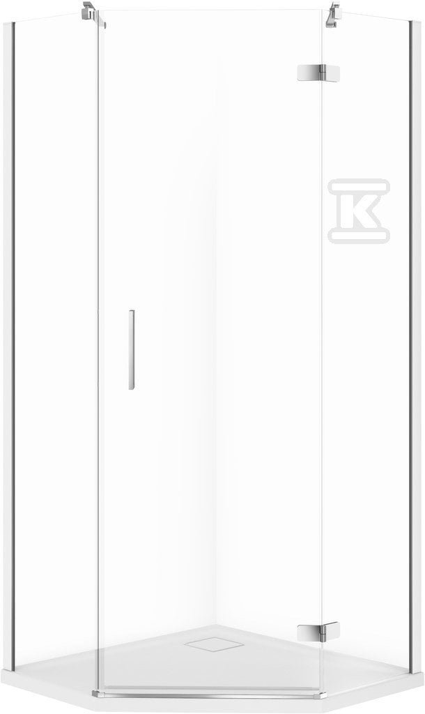 Cersanit SET C516  Kabina PIĘCIOKĄTNA CITY PRAWA CHROM 80X80X195+TAKO SLIM WIR