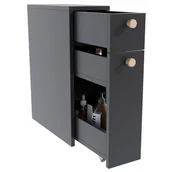 Szafki łazienkowe - Szafka kuchenna łazienkowa FRODO czarna stojąca wąska wnękowa 61,8x21x45cm - miniaturka - grafika 1