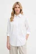 Koszule damskie - Calvin Klein koszula damska kolor biały relaxed z kołnierzykiem klasycznym LV044B160G - miniaturka - grafika 1