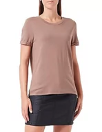 Koszulki i topy damskie - VERO MODA Vmpaula S/S Noos T-shirt damski, Brown Lentil, S - miniaturka - grafika 1