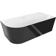 Wanny - Mexen Mia wanna wolnostojąca narożna prawa 140 x 75 cm, biała/czarna, przelew biały - 52691407575P-20 - miniaturka - grafika 1