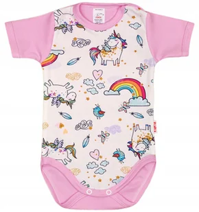 Body KRÓTKI rękaw 100% Bawełna JEDNOROŻCE r 56 KLEKLE - Body dla niemowląt - miniaturka - grafika 1