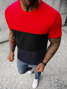Koszulki męskie - T-Shirt męski czerwony OZONEE JS/8T87/1Z - Ozonee - miniaturka - grafika 1