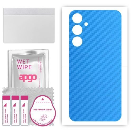 folia naklejka skórka strukturalna na TYŁ do Samsung Galaxy S23 FE - Carbon Niebieski - apgo SKINS