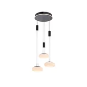 Lampy sufitowe - Paul Neuhaus Smart hanglamp zwart 3-lichts met afstandsbediening - Loena - miniaturka - grafika 1