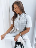 Kamizelki damskie - Kamizelka damska WIANO srebrna Dstreet TY3552-XXL - miniaturka - grafika 1