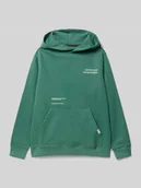 Swetry dla chłopców - Bluzka o kroju regular fit z kapturem i naszywką z logo - miniaturka - grafika 1