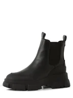 Botki damskie - Steve Madden - Skórzane kozaki damskie Cave, czarny - miniaturka - grafika 1