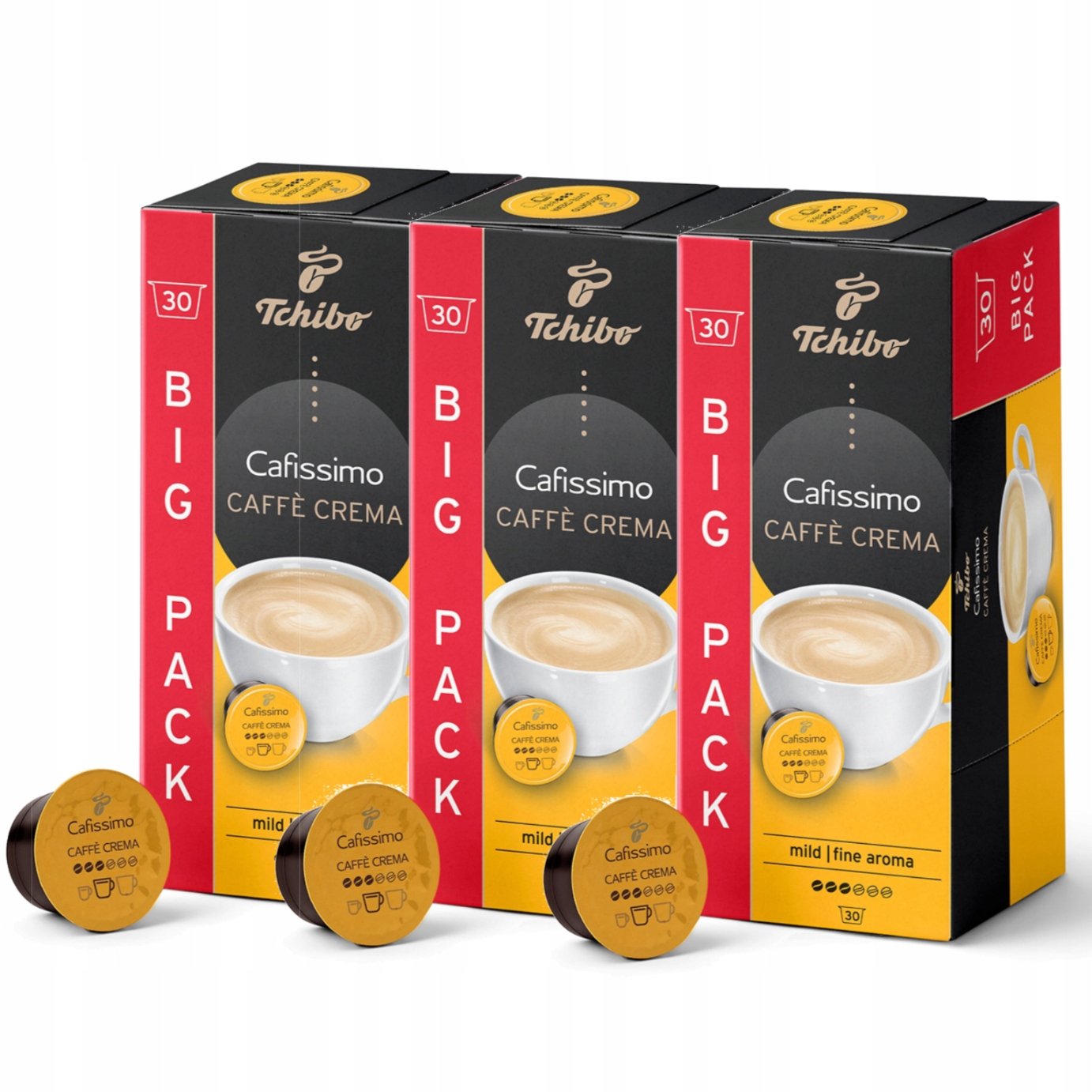 Tchibo Kawa Cafissimo Caffe Crema Fine Aroma 30x3 Kapsułek Zestaw
