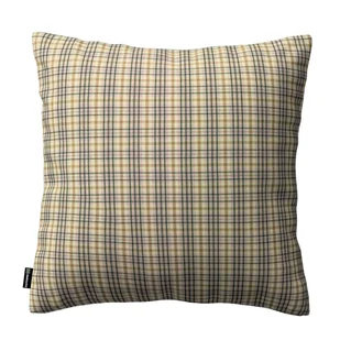 Dekoria Poszewka Kinga na poduszkę beżowo-brązowa kratka 43 × 43 cm Londres 100-143-39 - Poszewki na poduszki - miniaturka - grafika 1