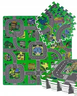 Maty piankowe - MATA PIANKOWA EDUKACYJNA DLA DZIECI PUZZLE MIASTO ULICE DROGI ZESTAW 9 SZT - miniaturka - grafika 1