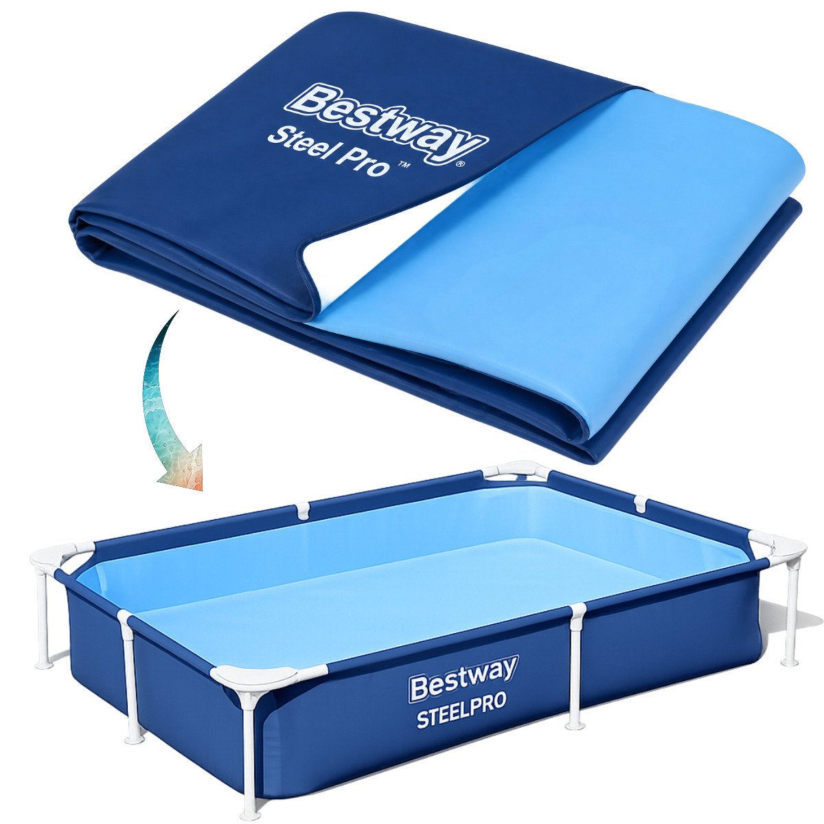 Bestway niecka basenowa poszycie do basenu  steel pro 221 x 150 x 43 cm