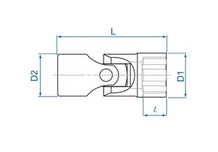 NASADKA KRÓTKA Z PRZEGUBEM 3/8" 1/2" x 48mm, 12-kąt, CHROM King Tony - Klucze i nasadki - miniaturka - grafika 2