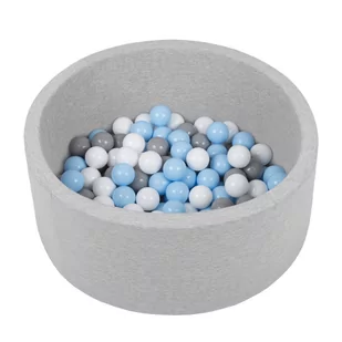 Selonis Suchy basen okrągły z piłeczkami 6cm jasnoszary: szary-biały-babyblue 70x30cm/150piłek Zabawka basen piankowy - Suche baseny - miniaturka - grafika 1