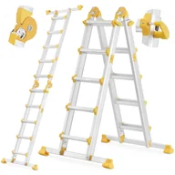 Drabiny - Drabina teleskopowa przegubowa Vario 4x5 z opcją na schody (długość w pozycji opieralnej: 457cm, udźwig: 150kg) 99681497 - miniaturka - grafika 1