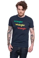 Koszulki męskie - WRANGLER T SHIRT SS REPEAT TEE NAVY W7D7D3114 - Wrangler - miniaturka - grafika 1
