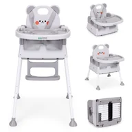 Akcesoria do karmienia - Fotelik krzesełko do karmienia dzieci 3w1 podwójna tacka 5-punktowe pasy szary ECOTOYS - miniaturka - grafika 1