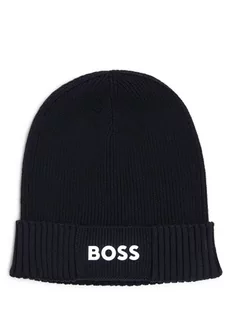 BOSS Green - Czapka męska  Asic_Beanie-X, niebieski - Czapki męskie - miniaturka - grafika 1
