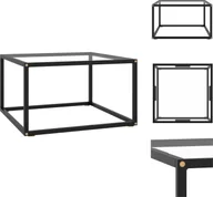 Ławy i stoliki kawowe - vidaXL Stolik kawowy czarny z hartowanym szkłem 60x60x35 cm - Stoliki kawowe - miniaturka - grafika 1