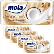 Papier toaletowy - Papier toaletowy Mola Sensitive mleczko kokosowe (8 rolek) x 5 opakowań - miniaturka - grafika 1